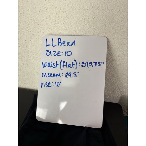 L.L. Bean Pants Women 10 Medium Navy Blue Classic Fit Straight Khaki Ladies HQG7 - Picture 12 of 12